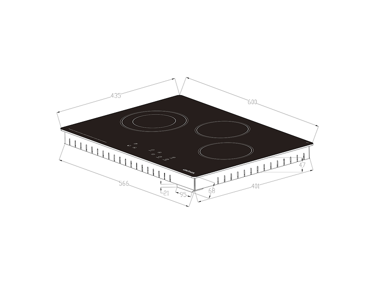 ENCIMERA VITROCERÁMICA GRÖNER TOUCH DUAL 3Q 4