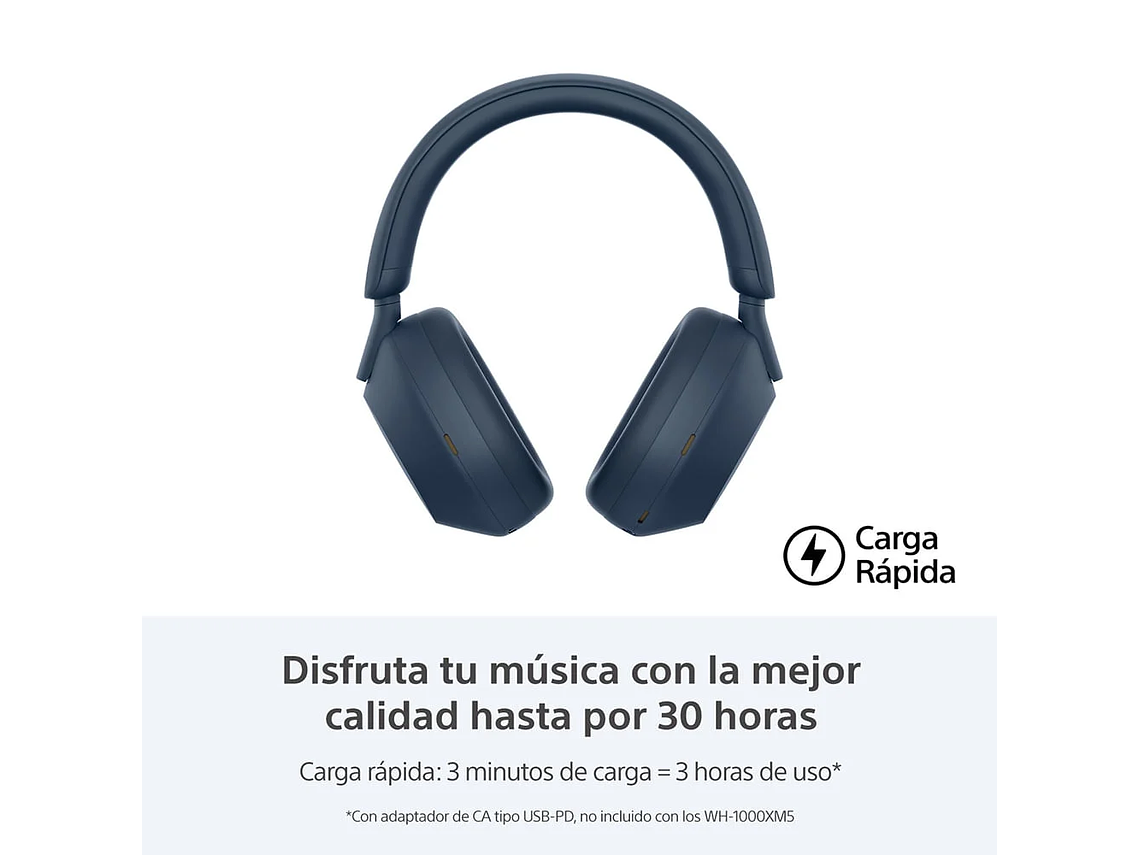 AUDÍFONOS SONY WH-1000XM5 NOISE CANCELLING BLUETOOTH AZUL 4