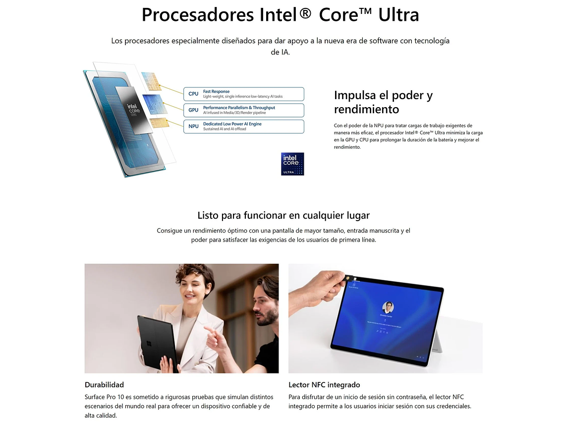 SURFACE PRO 10 - CORE ULTRA 5, 16+256GB / TABLET Y NOTEBOOK 7