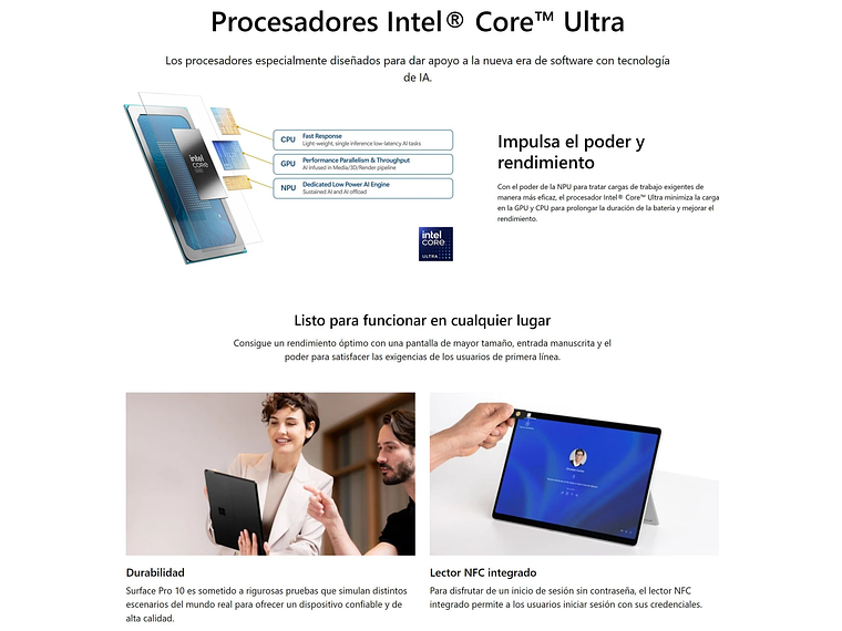 SURFACE PRO 10 - CORE ULTRA 5, 16+256GB / TABLET Y NOTEBOOK 7