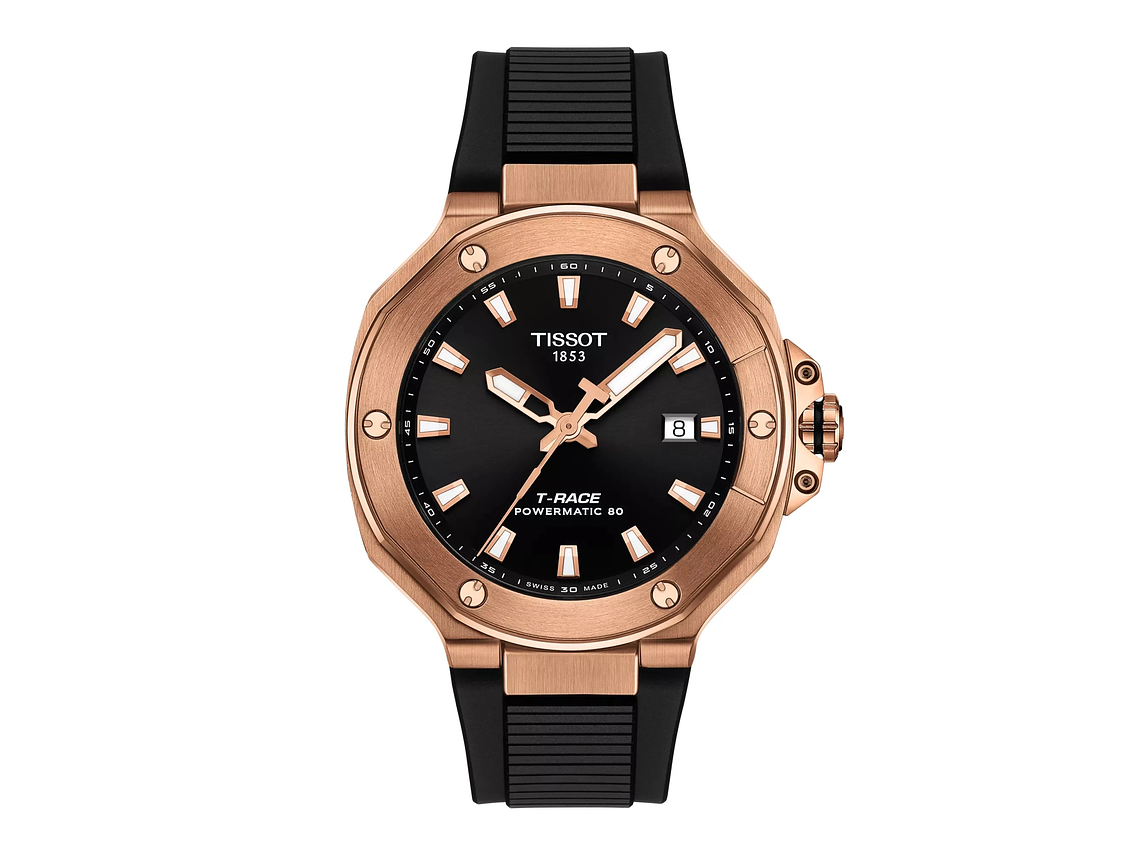 RELOJ DE PULSERA TISSOT T-RACE CHRONOGRAPH POWERMATIC 80 SILICONA ORO ROSA 1