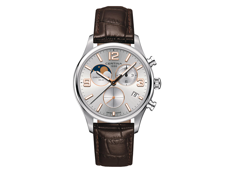 RELOJ CERTINA DS 8 FASE LUNAR CUERO NEGRO 1