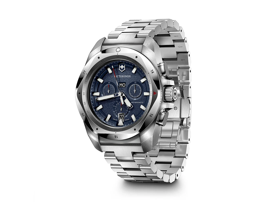 RELOJ DE PULSERA VICTORINOX INOX CHRONO 43 MM CORREA ACERO DIAL AZUL 2