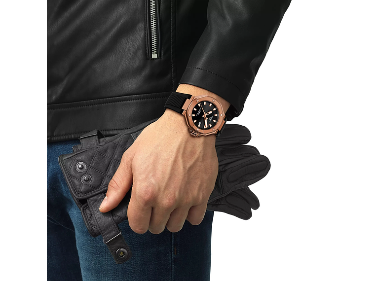 RELOJ DE PULSERA TISSOT T-RACE CHRONOGRAPH POWERMATIC 80 SILICONA ORO ROSA 4