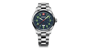 RELOJ WENGER HOMBRE TERRAGRAPH DIAL AZUL 43 MM CORREA ACERO