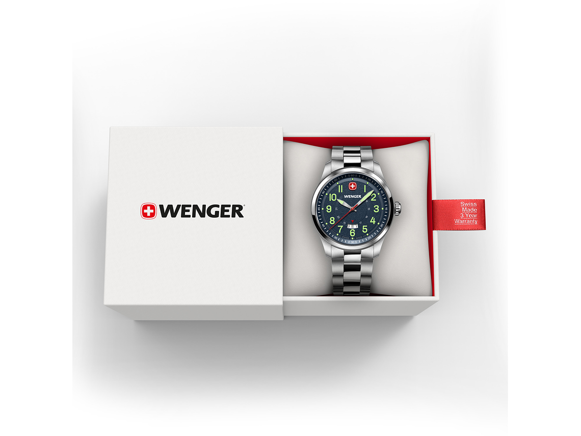 RELOJ WENGER HOMBRE TERRAGRAPH DIAL AZUL 43 MM CORREA ACERO 3