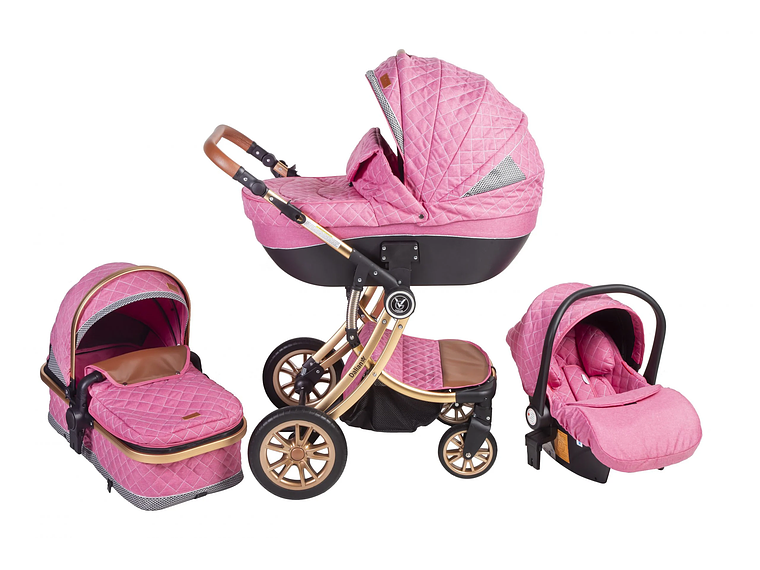 COCHE DALIAN 3EN 1 DE VOYAGE PINK 1