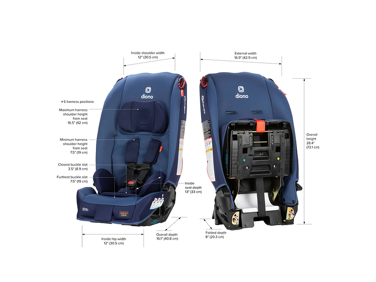 SILLA DE AUTO CONVERTIBLE DIONO RADIAN® 3R EDICIÓN LIMITADA (OLEADA AZUL) 3