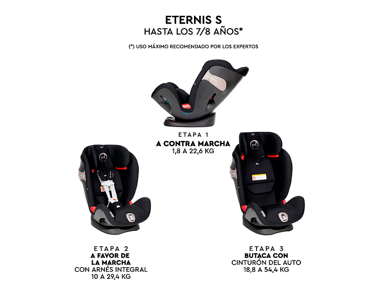 SILLA DE AUTO CONVERTIBLE ETERNIS S NEGRO 3