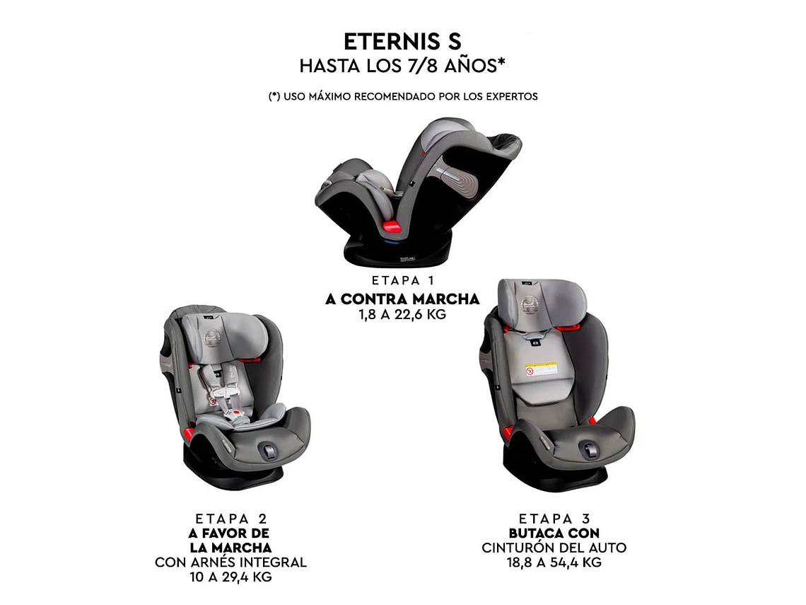 SILLA DE AUTO CONVERTIBLE ETERNIS S GRIS 3