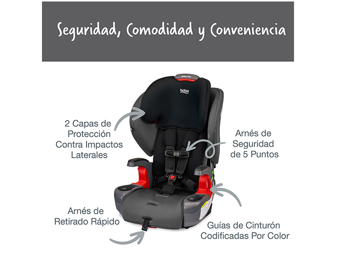 SILLA AUTO BRITAX BUTACA GROW WITH YOU MOD NEGRO 6