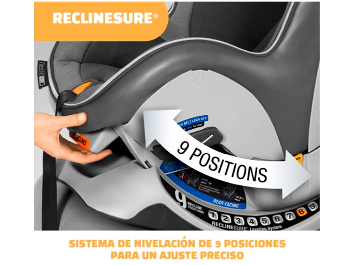 SILLA AUTO CHICCO SILLA CONVERTIBLE NEXTFITCLEAR LATCH GRIS 4