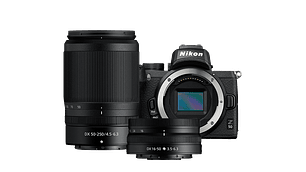 CÁMARA NIKON MIRRORLESS Z50 C/LENTE 16-50MM F 3.5 - 6.3 VR + LTE. 50-250MM