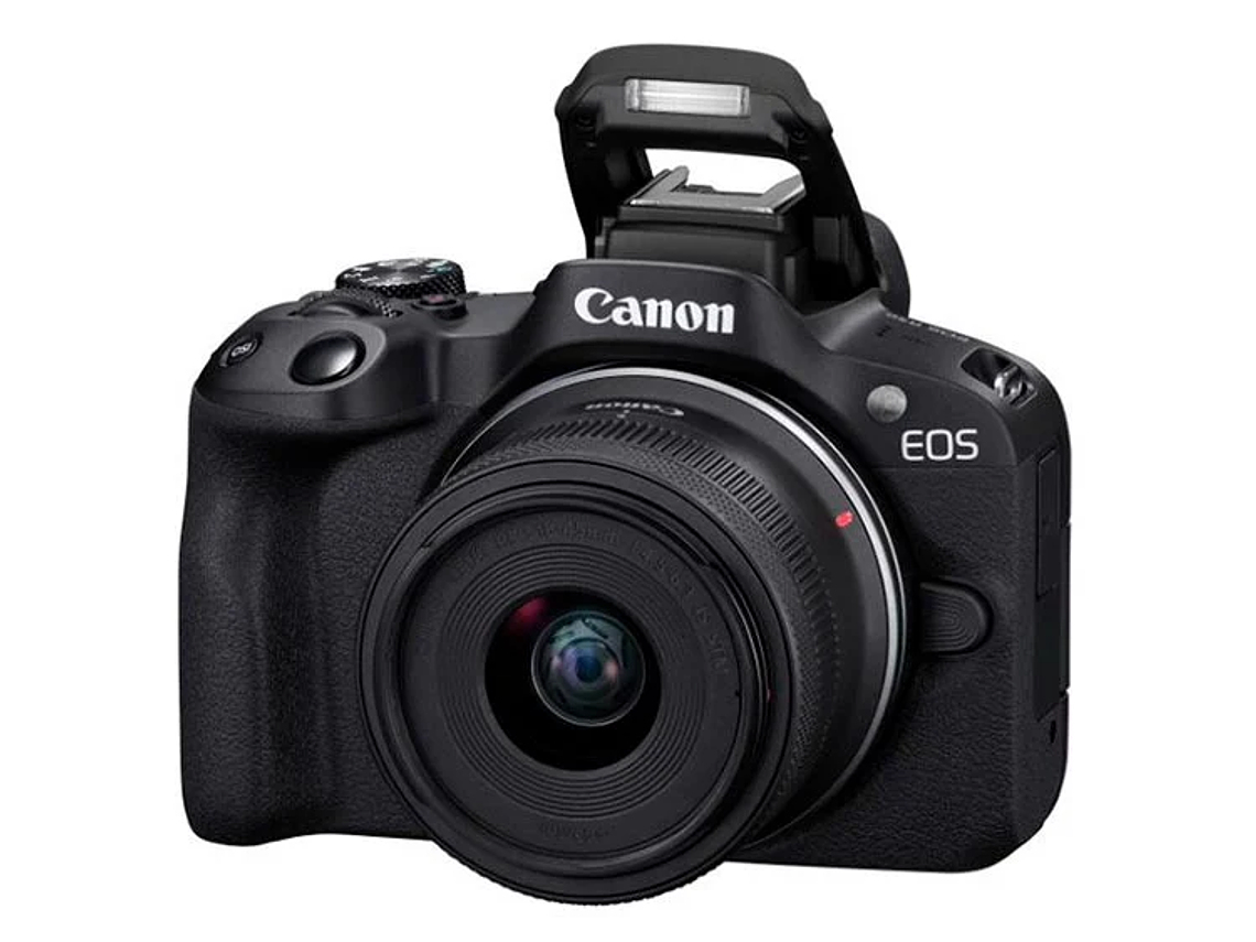 CÁMARA MIRRORLESS CANON R50 4K UHD 24.2 MP+ LENTE 18-45 + LENTE 55-210 1