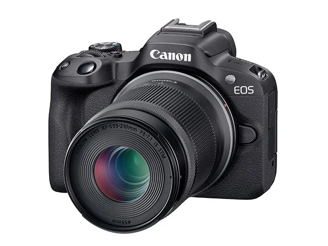 CÁMARA MIRRORLESS CANON R50 4K UHD 24.2 MP+ LENTE 18-45 + LENTE 55-210 2