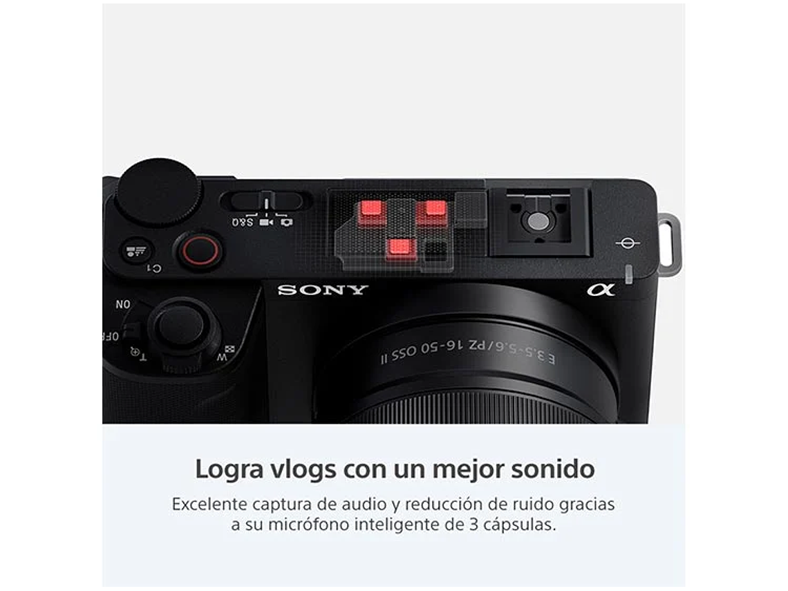 CÁMARA MIRRORLESS SONY ZV-E10 II PARA BLOGS 4K UHD 27MP + LENTE SELP16502 3