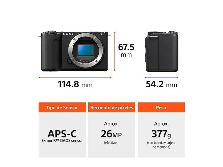 CÁMARA MIRRORLESS SONY ZV-E10 II PARA BLOGS 4K UHD 27MP + LENTE SELP16502 6