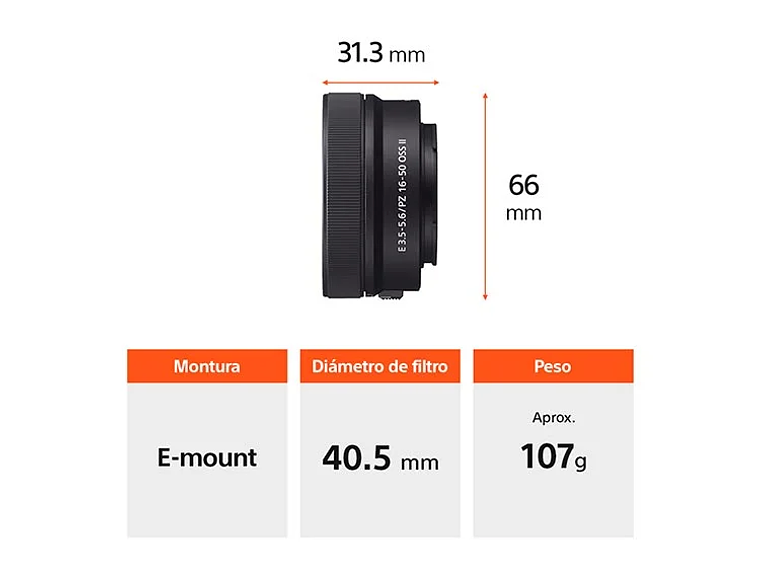 CÁMARA MIRRORLESS SONY ZV-E10 II PARA BLOGS 4K UHD 27MP + LENTE SELP16502 7