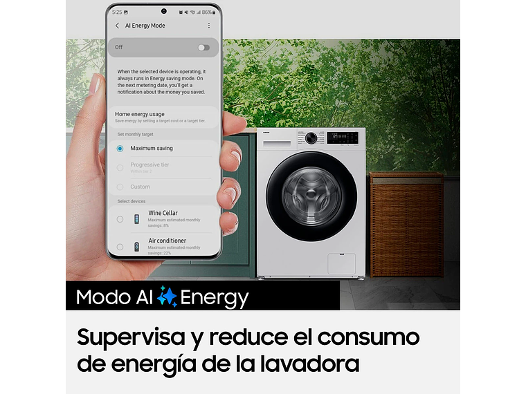 LAVADORA CARGA FRONTAL SAMSUNG WW10DG5U34AE BE SPOKE 10.5KG BLANCO 7