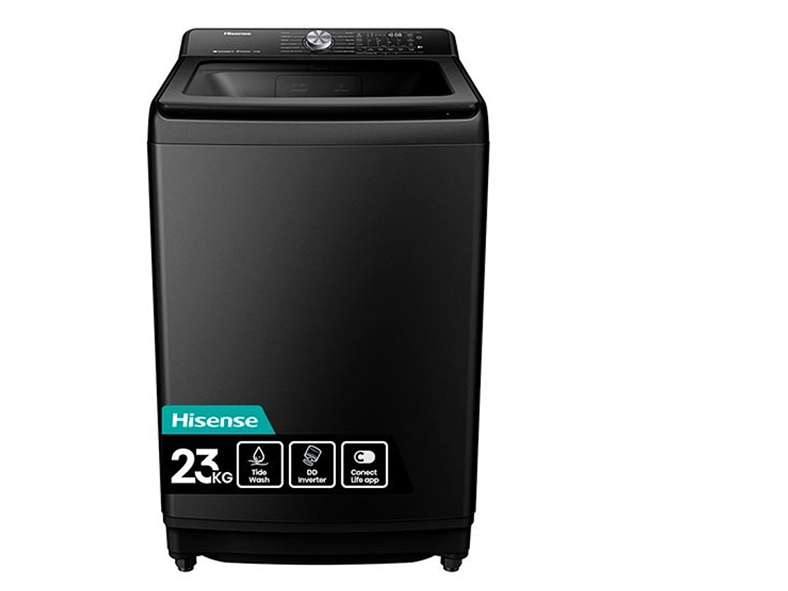 LAVADORA CARGA SUPERIOR HISENSE WT3T2325DB 23KG NEGRO 1