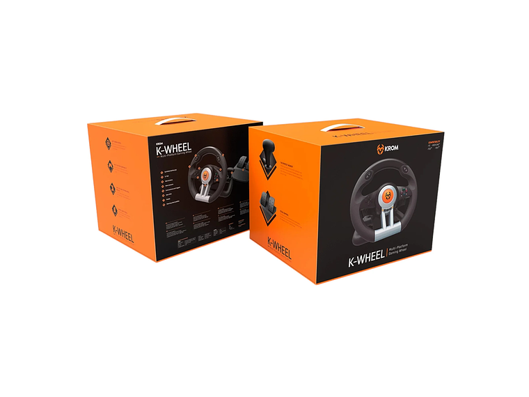 KIT VOLANTE CON PEDALES KROM K-WHEEL PREMIUM PS4 XBOX ONE PC 3