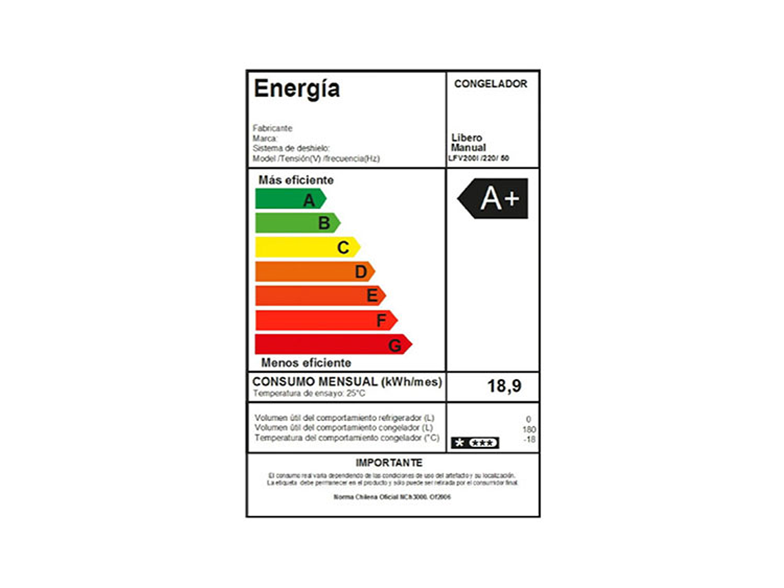 FREEZER LIBERO LFV-200I 9