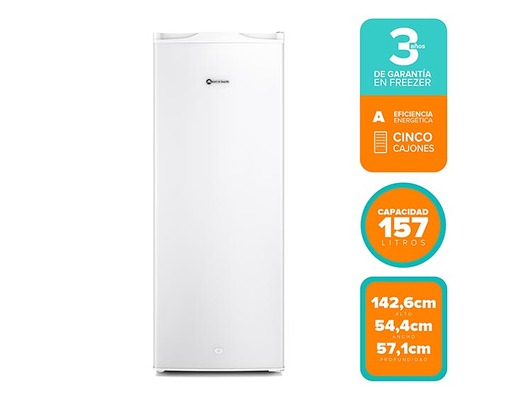 CONGELADOR VERTICAL MADEMSA 157 L FRÍO DIRECTO MFV 645 B 1