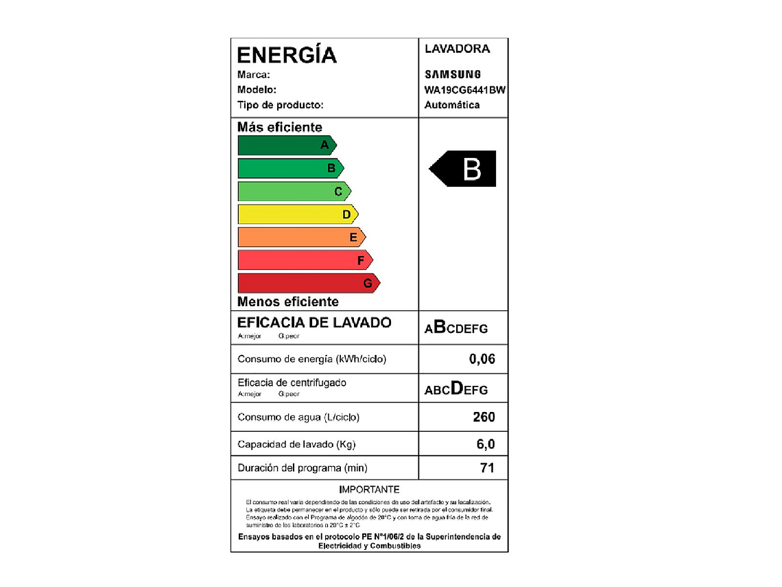LAVADORA CARGA SUPERIOR SAMSUNG WA19CG6441BW 19KG BLANCO 3