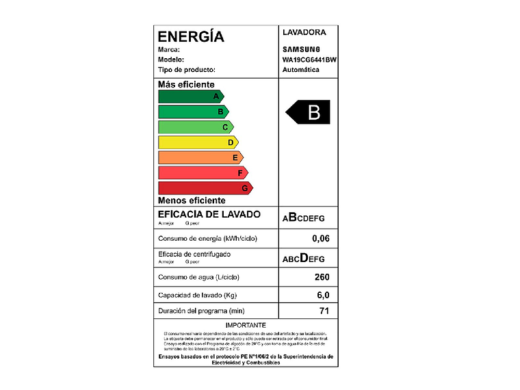 LAVADORA CARGA SUPERIOR SAMSUNG WA19CG6441BW 19KG BLANCO 3