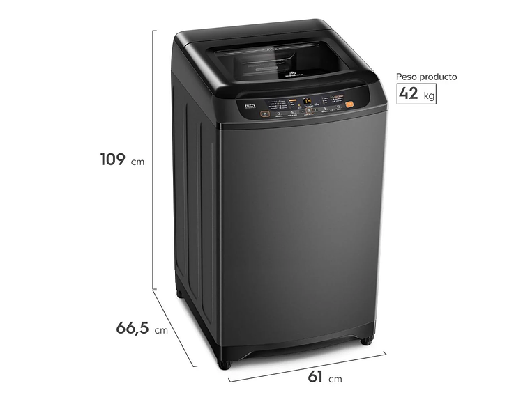 LAVADORA AUTOMÁTICA MADEMSA 21KG CARGA SUPERIOR 21 GRIS ONIX 3