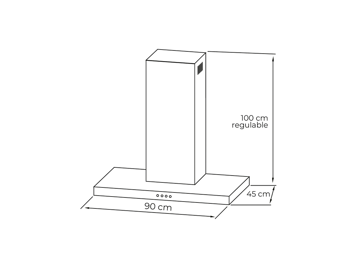 CAMPANA RECTANGULAR ACERO INOX 90CM 5