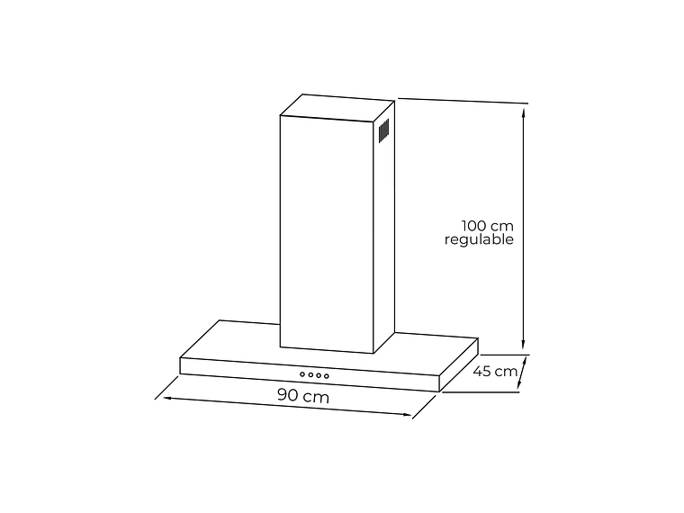 CAMPANA RECTANGULAR ACERO INOX 90CM 5