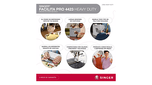 MÁQUINA DE COSER RECTA SINGER FACILITA PRO 4423 HEAVY DUTY PORTABLE GRIS 220V - 240V