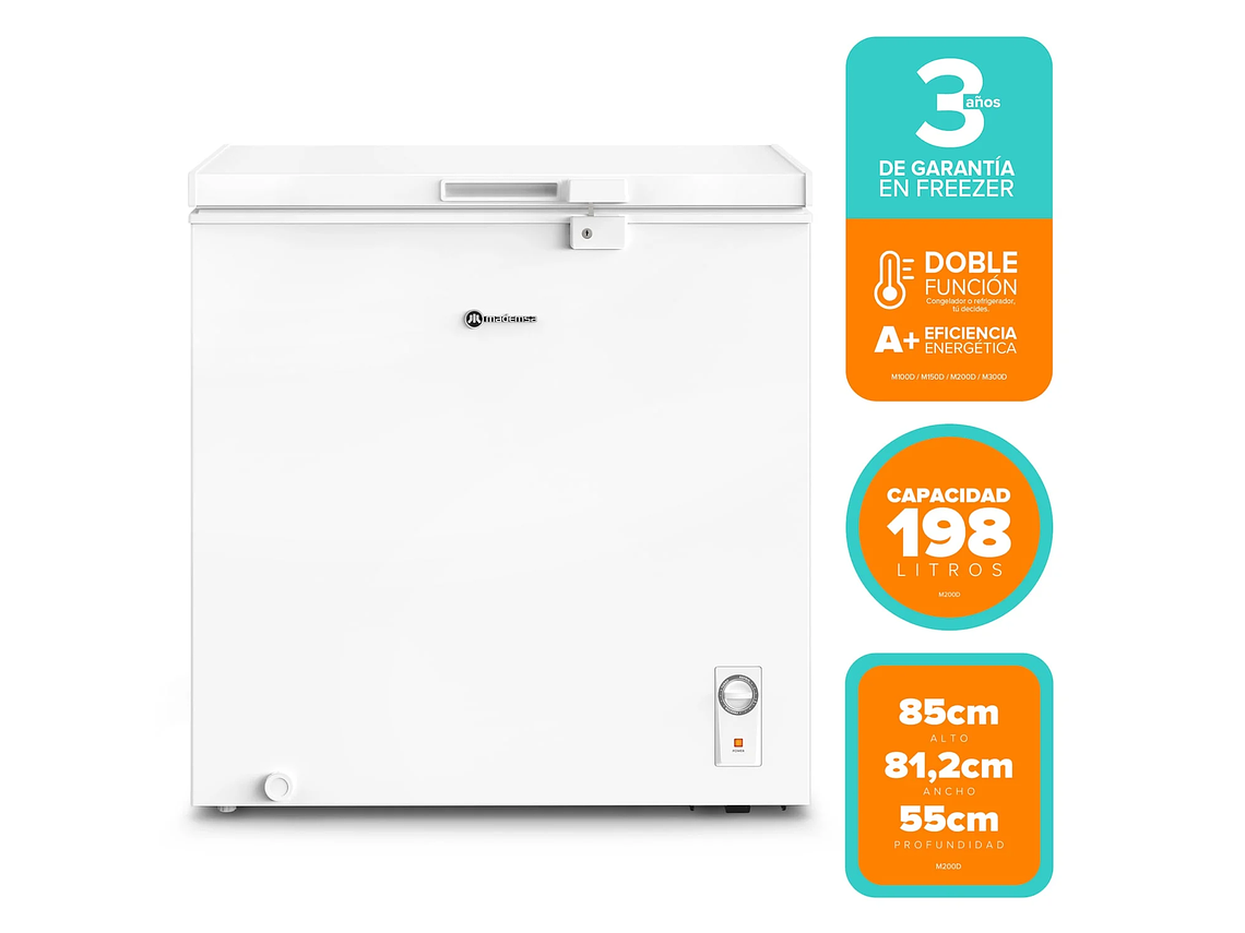 CONGELADOR FREEZER HORIZONTAL 198L FRÍO DIRECTO M200D 3