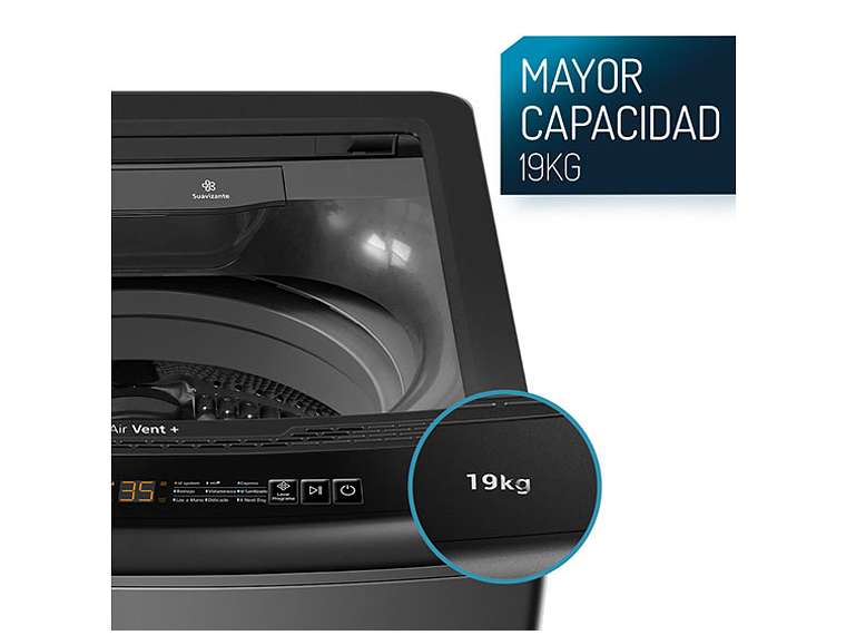 LAVADORA CARGA SUPERIOR MABE LMA9120WDGCL0 19KG GRAFITO 6