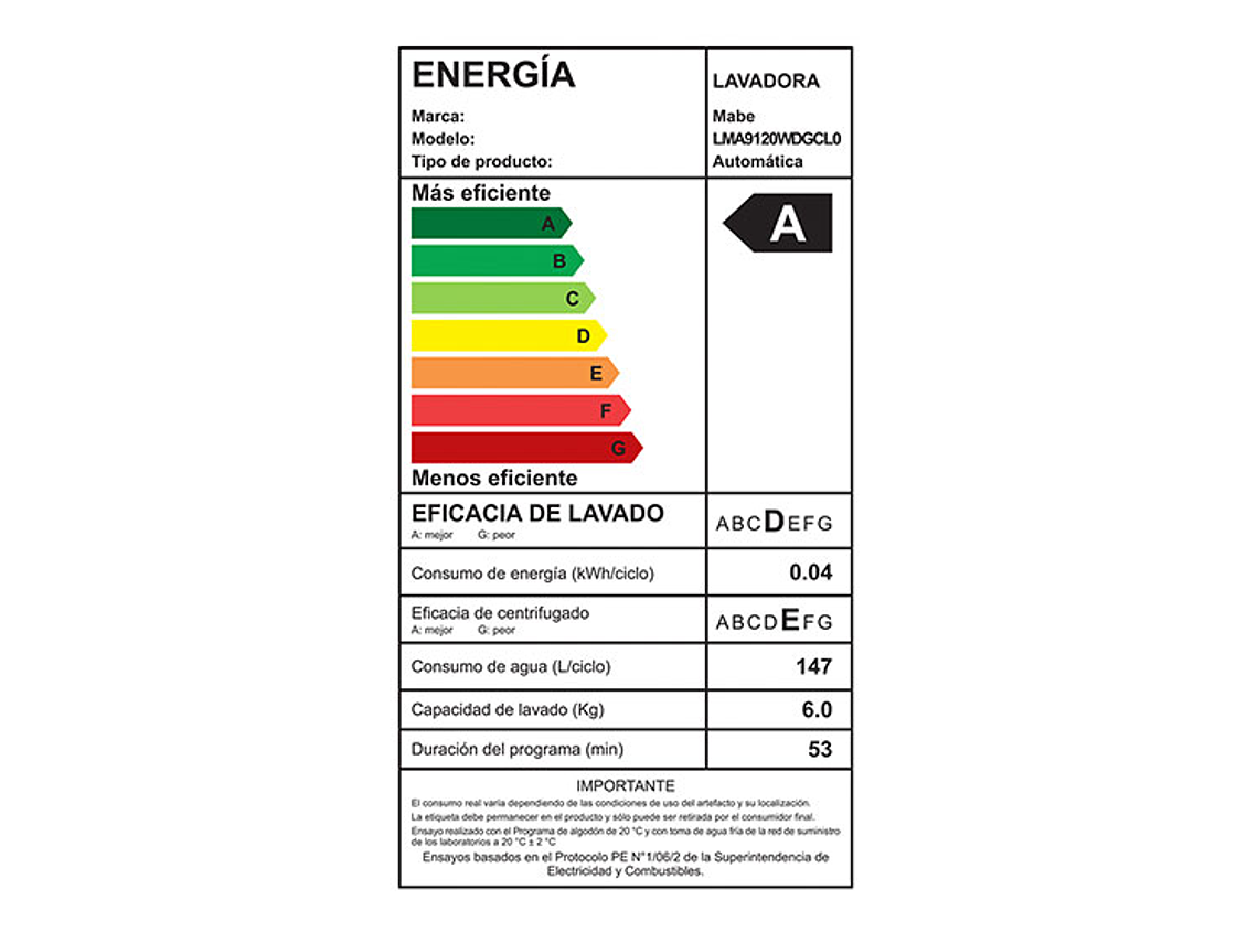 LAVADORA CARGA SUPERIOR MABE LMA9120WDGCL0 19KG GRAFITO 7
