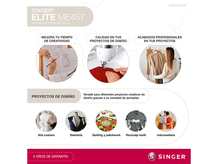 MÁQUINA DE COSER SINGER ELITE ME457 6