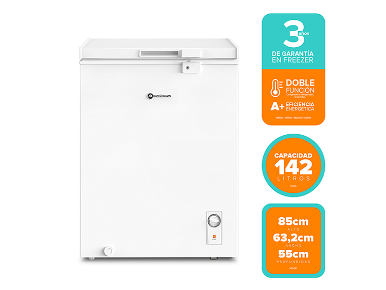 FREEZER HORIZONTAL MADEMSA 142 L FRÍO DIRECTO DUAL M150D 1