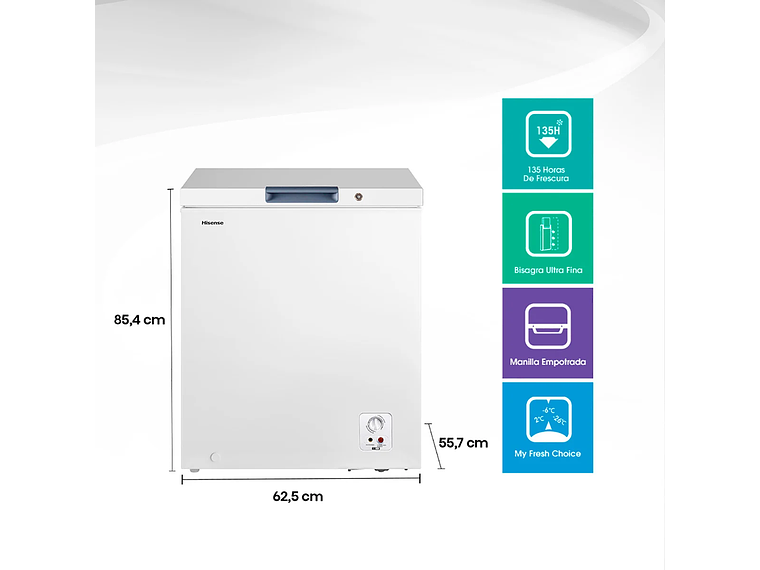 FREEZER HORIZONTAL HISENSE 142 L FRÍO DIRECTO DUAL FC184D4AW1 FUNCTION 1