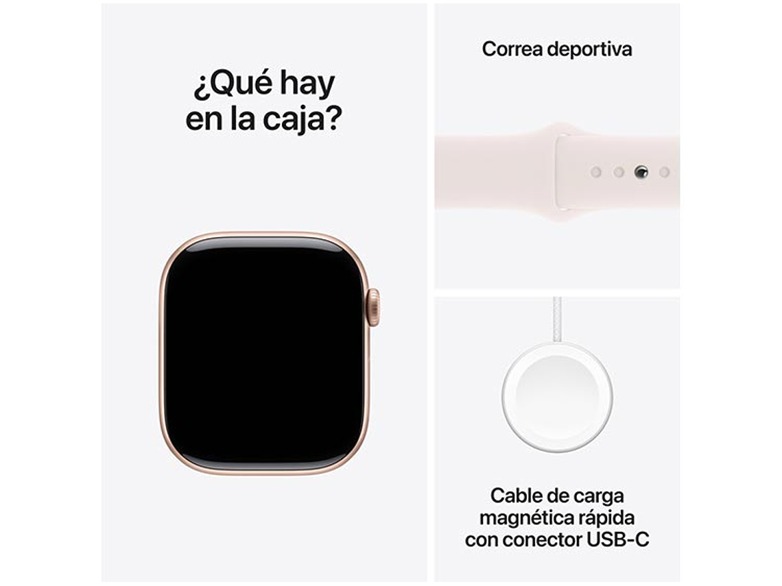 APPLE WATCH SERIE 10 46MM ROSE GOLD ALUMINIO CORREA DEPORTIVA S/M 6