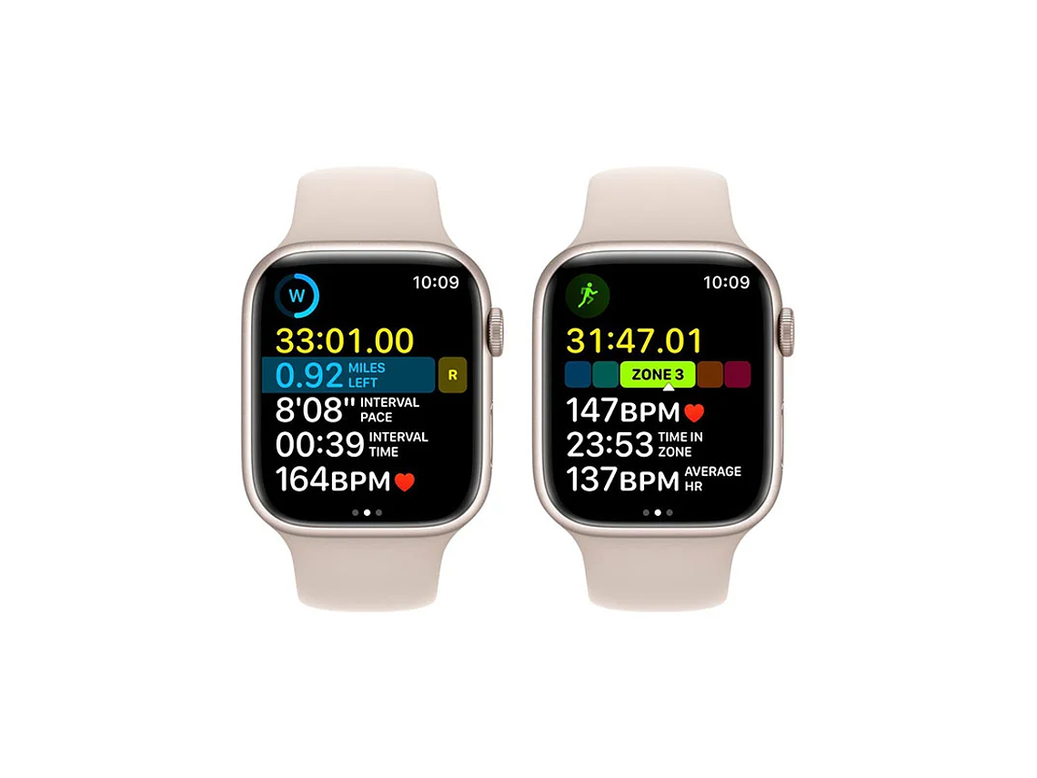 APPLE WATCH SERIE 8 (GPS) CAJA STARLIGHT ALUMINIO 45MM CON CORREA SPORT STARLIGHT - M/L 2