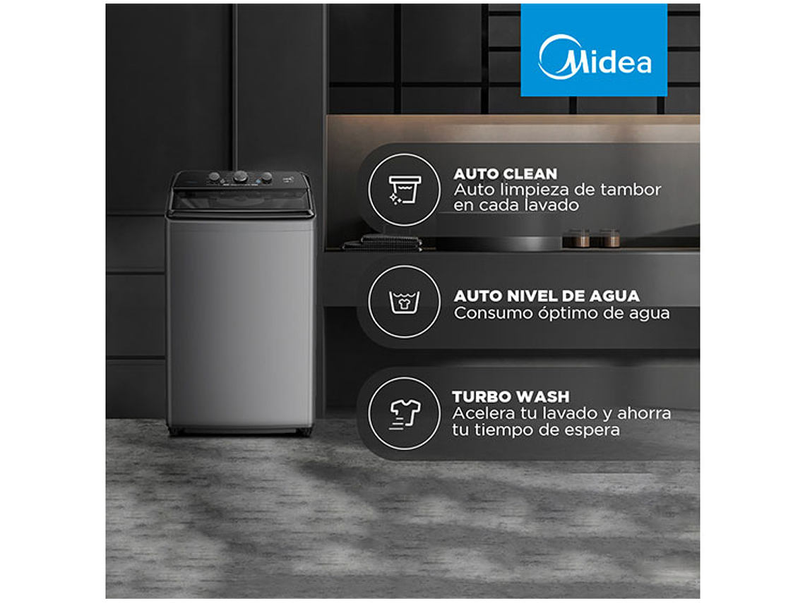 LAVADORA CARGA SUPERIOR MIDEA MA500W210 21KG GRIS 9