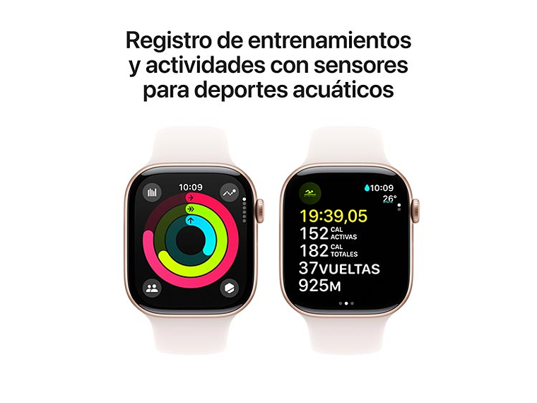 APPLE WATCH SERIE 10 46MM ROSE GOLD ALUMINIO CORREA DEPORTIVA S/M 9