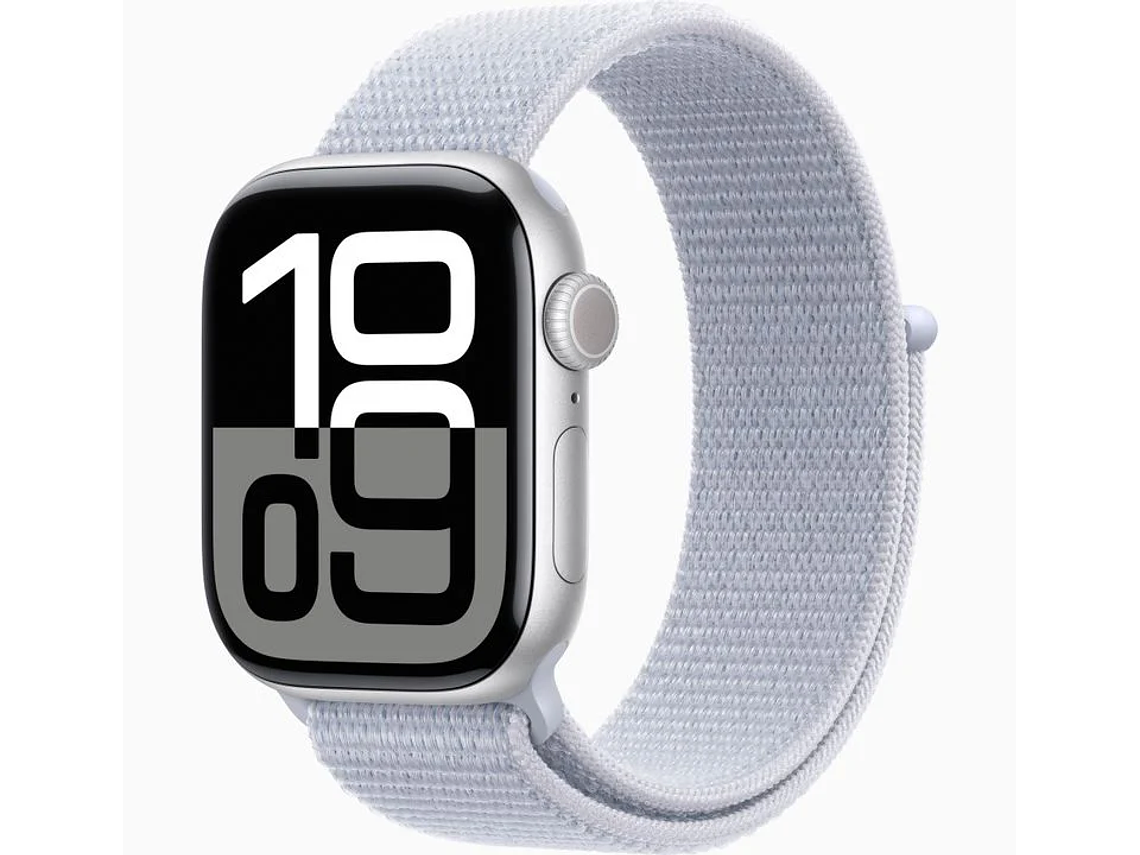 APPLE WATCH SERIES 10 GPS 46MM ALUMINUM CASE SPORT LOOP PLATA 2