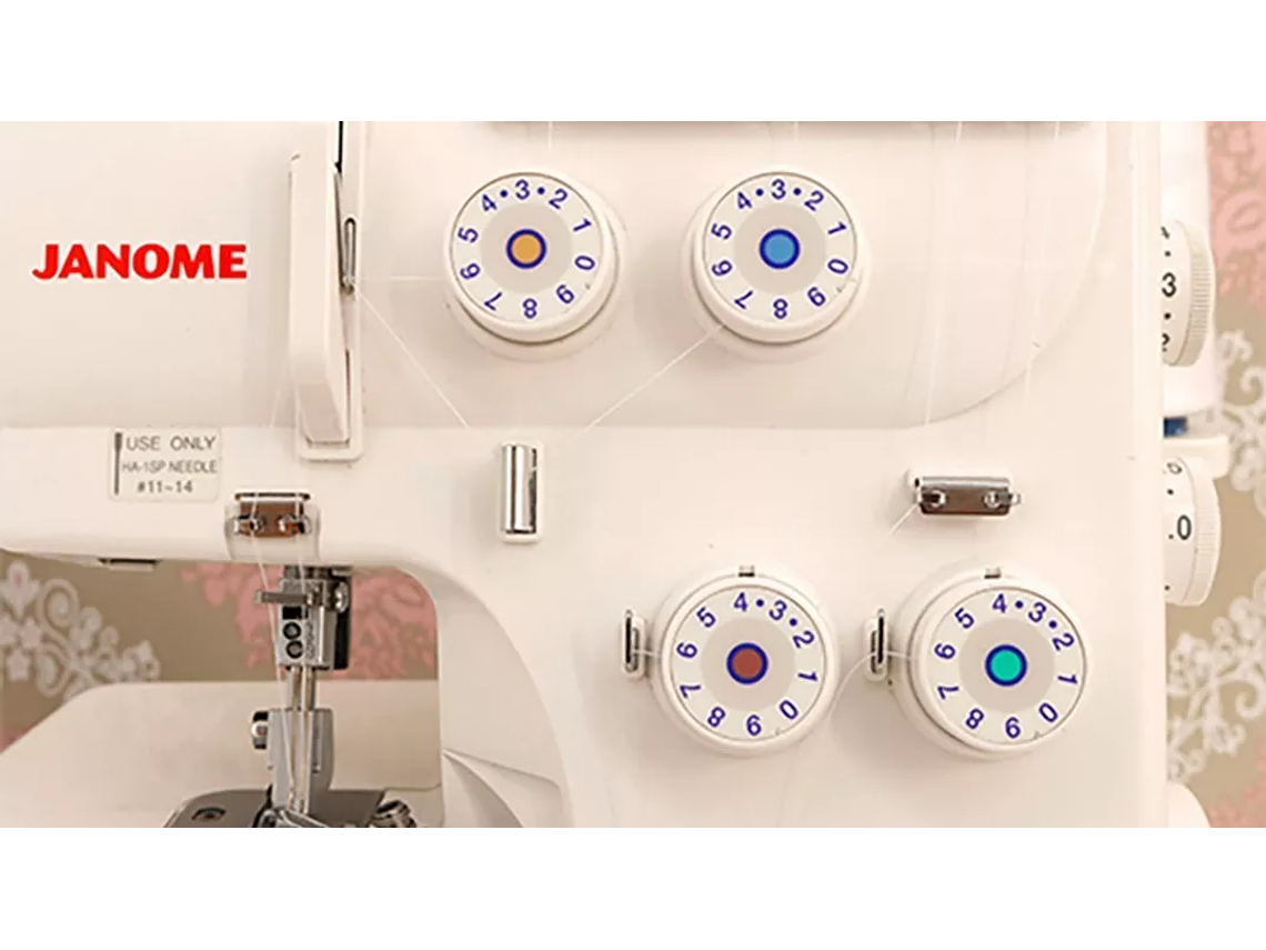 MÁQUINA DE COSER OVERLOCK JANOME PORTABLE COLOR BLANCO 220V 5