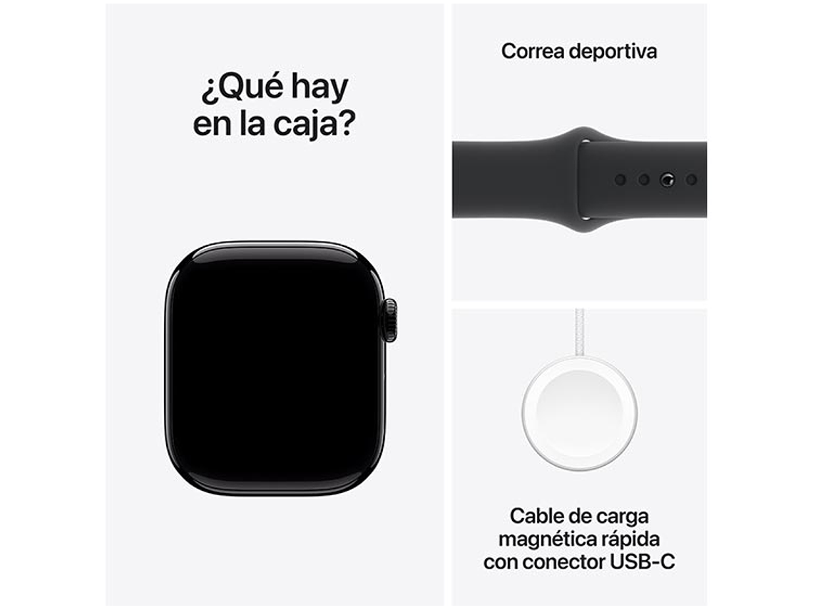 APPLE WATCH SERIE 10 42MM NEGRO ALUMINIO CORREA DEPORTIVA S/M 3