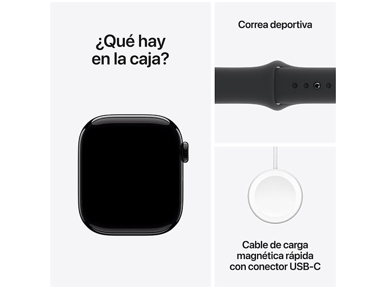 APPLE WATCH SERIE 10 42MM NEGRO ALUMINIO CORREA DEPORTIVA S/M 3