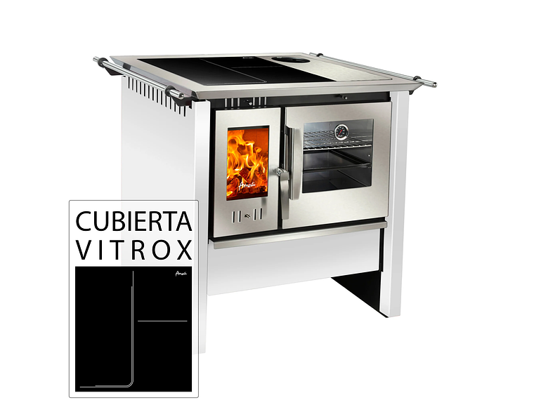 COCINA A LEÑA ALLEGRA VITROX BLANCA AMESTI 2