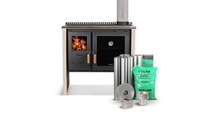 PACK COCINA A LEÑA BOSCA HESTIA 90 CREMA + KIT BASE