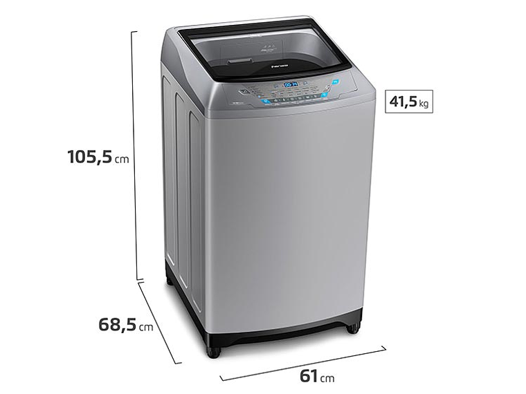 LAVADORA CARGA SUPERIOR FENSA PREMIUM CARE 18 SZ 18KG PLATA 3